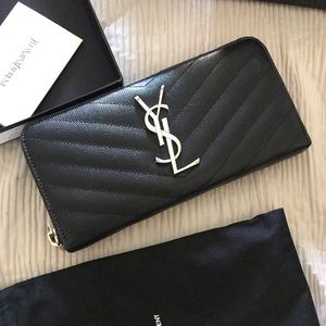 Authentic YSL zip around Wallet